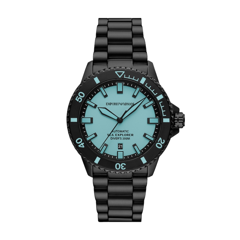 Main Image 1 of Emporio Armani 42.5mm Automatic Blue Dial & Black Stainless Steel Watch