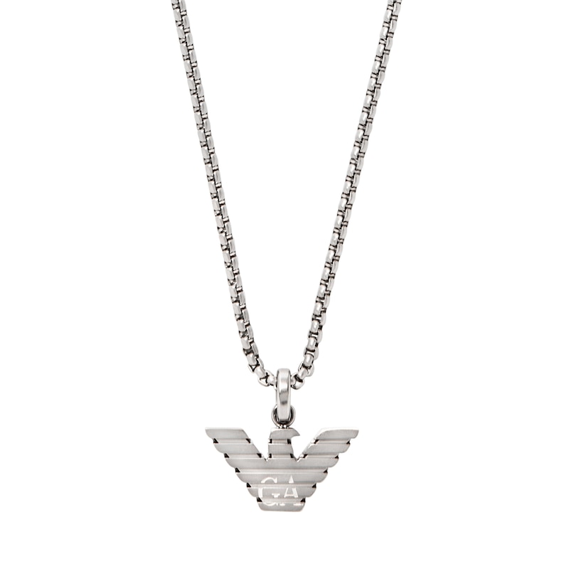 Main Image 1 of Emporio Armani Stainless Steel Logo Pendant Necklace