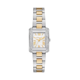 Michael Kors Emery 22mm Rectangle Mother Of Pearl & Stainless Steel Watch