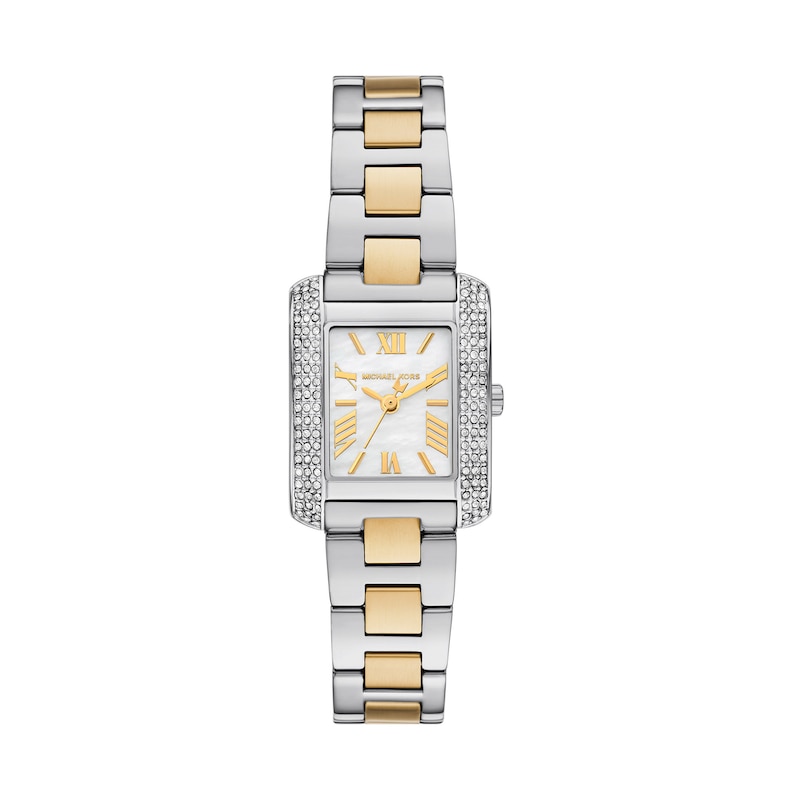 Main Image 1 of Michael Kors Emery 22mm Rectangle Mother Of Pearl & Stainless Steel Watch