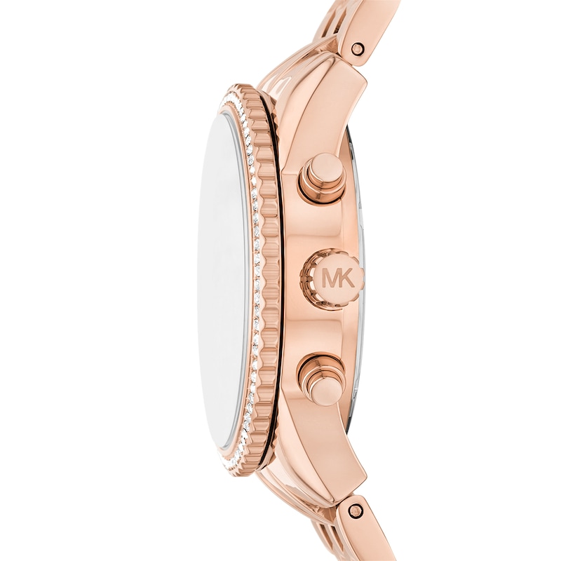 Main Image 3 of Michael Kors Ritz Ladies' 35mm Chronograph Rose Gold Tone Bracelet Watch