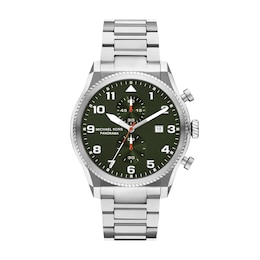 Michael Kors Panorama Men's 44mm Green Dial & Stainless Steel Watch