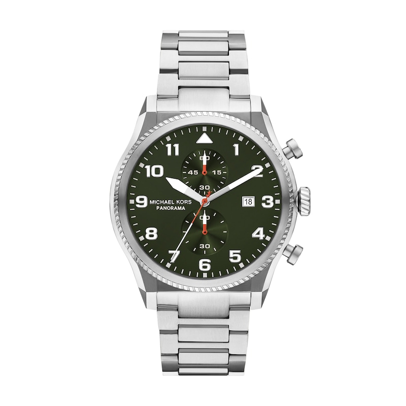 Main Image 1 of Michael Kors Panorama Men's 44mm Green Dial & Stainless Steel Watch