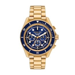 Michael Kors Maritime Men's Blue Dial & Gold Tone Bracelet Watch