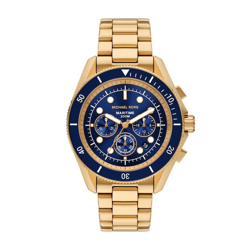 Main Image 1 of Michael Kors Maritime Men's Blue Dial & Gold Tone Bracelet Watch