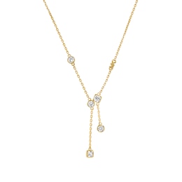 Michael Kors Brillance 14ct Gold Plated 16&quot; Cubic Zirconia Pendant Necklace