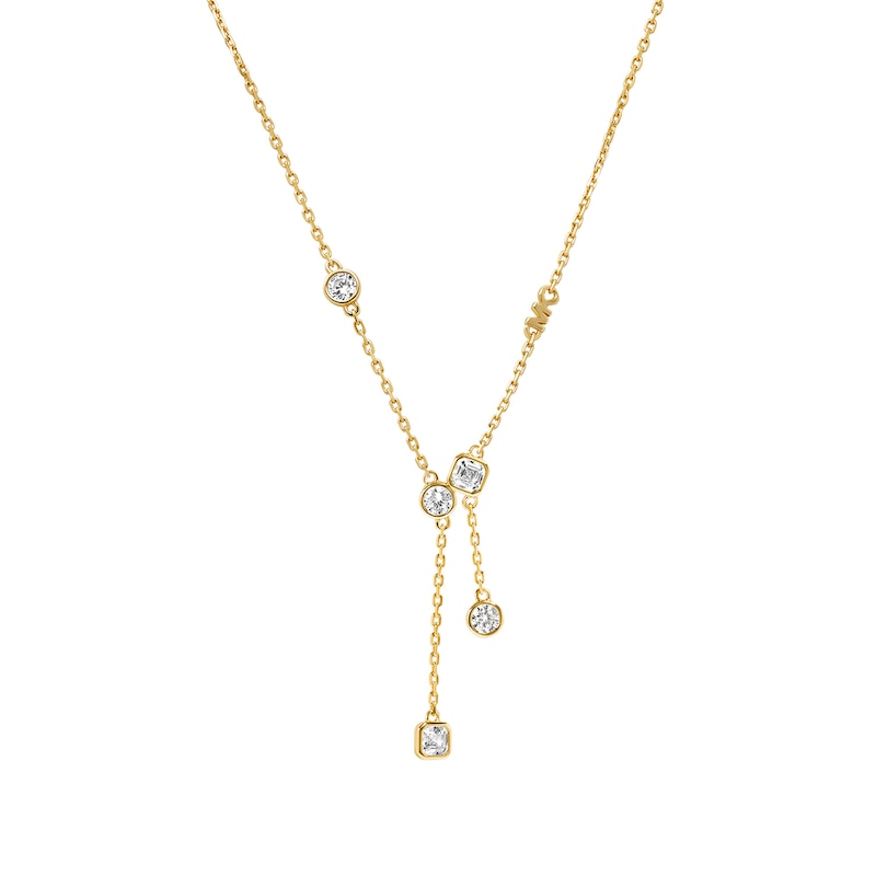 Main Image 1 of Michael Kors Brillance 14ct Gold Plated 16&quot; Cubic Zirconia Pendant Necklace