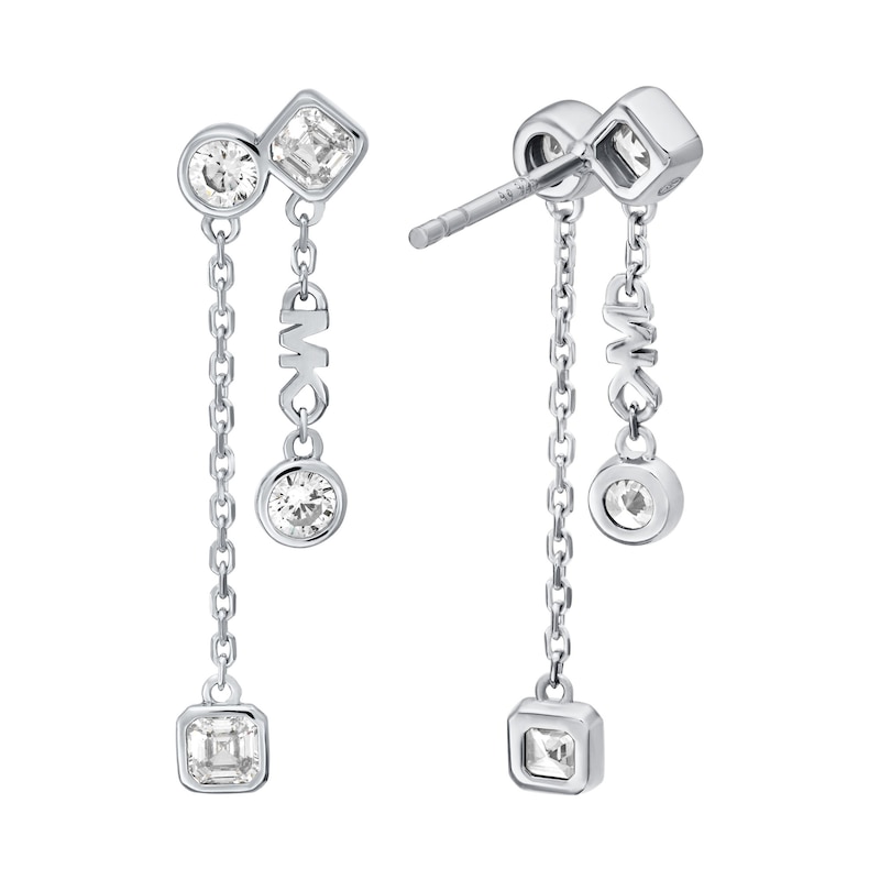 Main Image 2 of Michael Kors Brillance Sterling Silver & Cubic Zirconia Bezel Set Drop Earrings