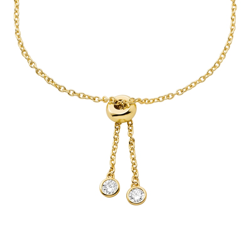 Main Image 2 of Michael Kors Brillance 14ct Gold Plated & Cubic Zirconia Bezel Set Bolo Bracelet