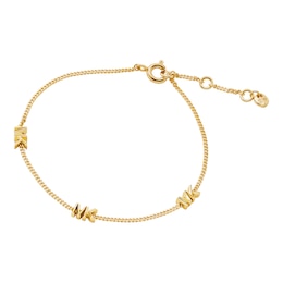 Michael Kors Premium 14ct Gold Plated 6.2" MK Station Bracelet