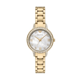 Emporio Armani Ladies' 32mm Mother Of Pearl & Gold Tone Bracelet Watch