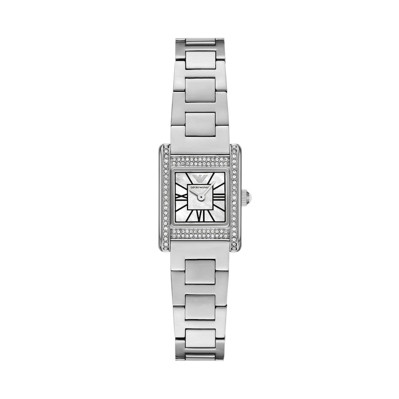 Main Image 1 of Emporio Armani Ladies' Rectangle Crystal Stainless Steel Bracelet Watch