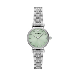 Emporio Armani Ladies' 28mm Crystal Green Dial & Stainless Steel Watch