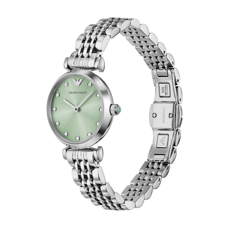 Main Image 2 of Emporio Armani Ladies' 28mm Crystal Green Dial & Stainless Steel Watch