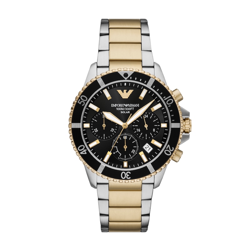 Main Image 1 of Emporio Armani Men's Chronograph Black Dial & Two Tone Watch