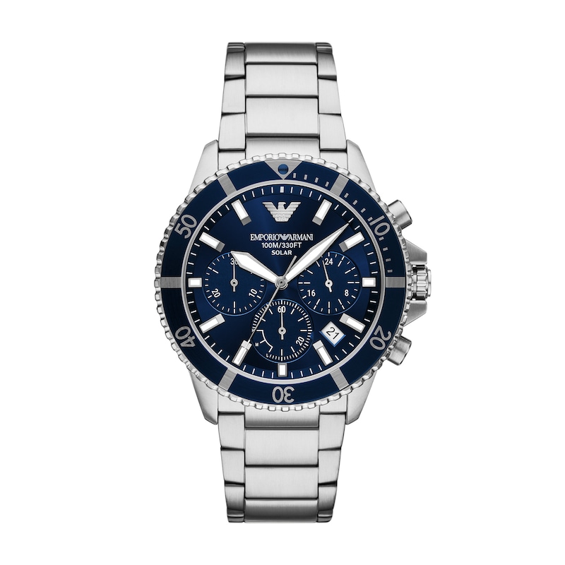 Main Image 1 of Emporio Armani Men's Chronograph Blue Dial & Stainless Steel Watch