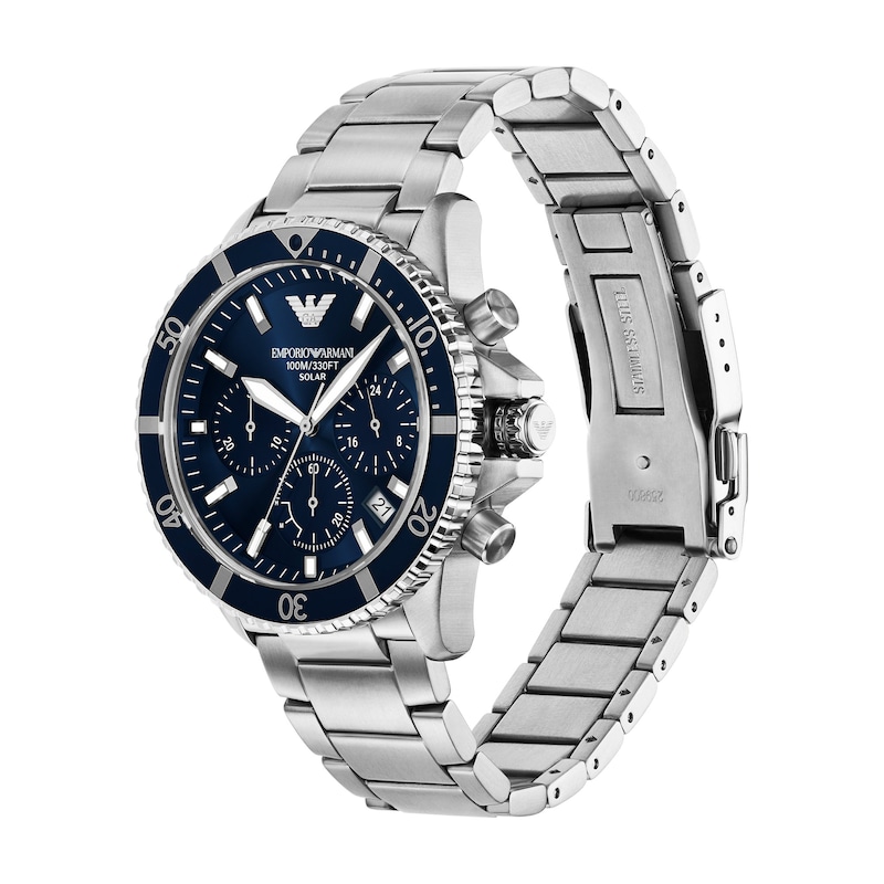 Main Image 2 of Emporio Armani Men's Chronograph Blue Dial & Stainless Steel Watch