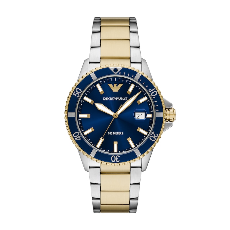 Main Image 1 of Emporio Armani Men's Blue Dial Two Tone Stainless Steel Watch