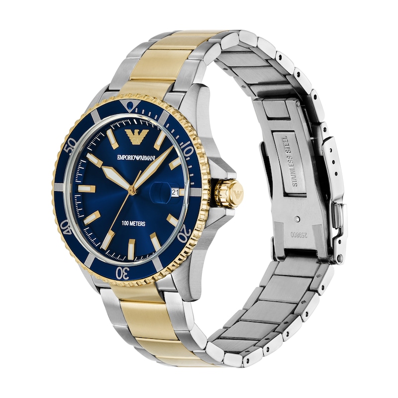 Main Image 2 of Emporio Armani Men's Blue Dial Two Tone Stainless Steel Watch