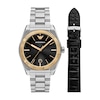 Thumbnail Image 1 of Emporio Armani 41mm Stainless Steel Bracelet & Leather Strap Set Watch