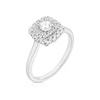 Thumbnail Image 2 of Platinum 0.50ct Diamond Cushion Shaped Double Halo Ring