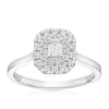 Thumbnail Image 1 of Platinum 0.50ct Diamond Emerald Shaped Double Halo Ring