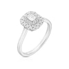 Thumbnail Image 2 of Platinum 0.50ct Diamond Emerald Shaped Double Halo Ring