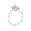 Thumbnail Image 3 of Platinum 0.50ct Diamond Emerald Shaped Double Halo Ring