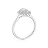 Thumbnail Image 3 of 18ct White Gold 0.50ct Diamond Scallop Pear Shaped Double Halo Ring