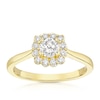 Thumbnail Image 1 of 18ct Yellow Gold 0.50ct Diamond Cushion Shaped Halo Ring