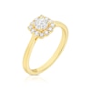 Thumbnail Image 2 of 18ct Yellow Gold 0.50ct Diamond Cushion Shaped Halo Ring