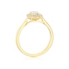 Thumbnail Image 3 of 18ct Yellow Gold 0.50ct Diamond Cushion Shaped Halo Ring