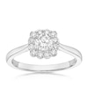 Thumbnail Image 1 of 18ct White Gold 0.50ct Diamond Cushion Shaped Scallop Edge Halo Ring