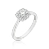 Thumbnail Image 2 of 18ct White Gold 0.50ct Diamond Cushion Shaped Scallop Edge Halo Ring