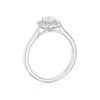 Thumbnail Image 3 of 18ct White Gold 0.50ct Diamond Cushion Shaped Scallop Edge Halo Ring