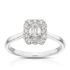 Thumbnail Image 1 of 18ct White Gold 0.50ct Diamond Emerald Cut Halo Ring