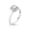 Thumbnail Image 2 of 18ct White Gold 0.50ct Diamond Emerald Cut Halo Ring