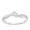 Thumbnail Image 1 of 9ct White Gold 0.25ct Diamond Twisted Shoulder Solitaire Ring