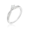 Thumbnail Image 2 of 9ct White Gold 0.25ct Diamond Twisted Shoulder Solitaire Ring