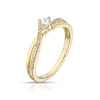 Thumbnail Image 2 of 9ct Yellow Gold 0.25ct Diamond Twisted Shoulder Solitaire Ring