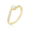 Thumbnail Image 2 of 9ct Yellow Gold 0.33ct Diamond Twisted Solitaire Ring