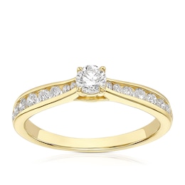 18ct Yellow Gold 0.50ct Diamond Channel Set Solitaire Ring