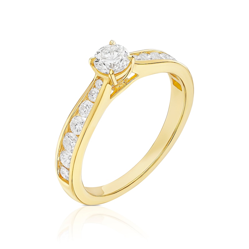 Main Image 2 of 18ct Yellow Gold 0.75ct Diamond Channel Set Solitaire Ring