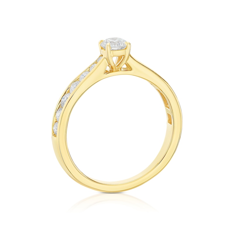 Main Image 3 of 18ct Yellow Gold 0.75ct Diamond Channel Set Solitaire Ring