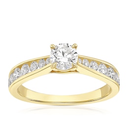 18ct Yellow Gold 1ct Diamond Channel Set Solitaire Ring