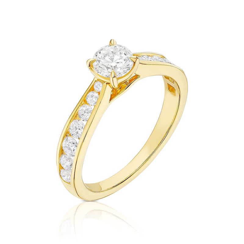 Main Image 2 of 18ct Yellow Gold 1ct Diamond Channel Set Solitaire Ring