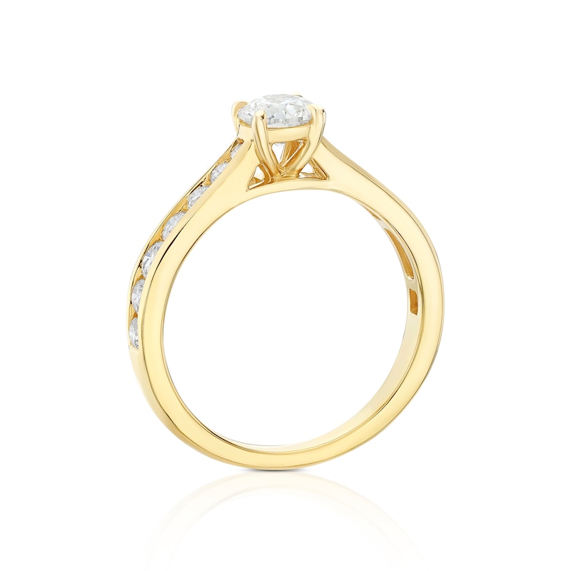 Main Image 3 of 18ct Yellow Gold 1ct Diamond Channel Set Solitaire Ring