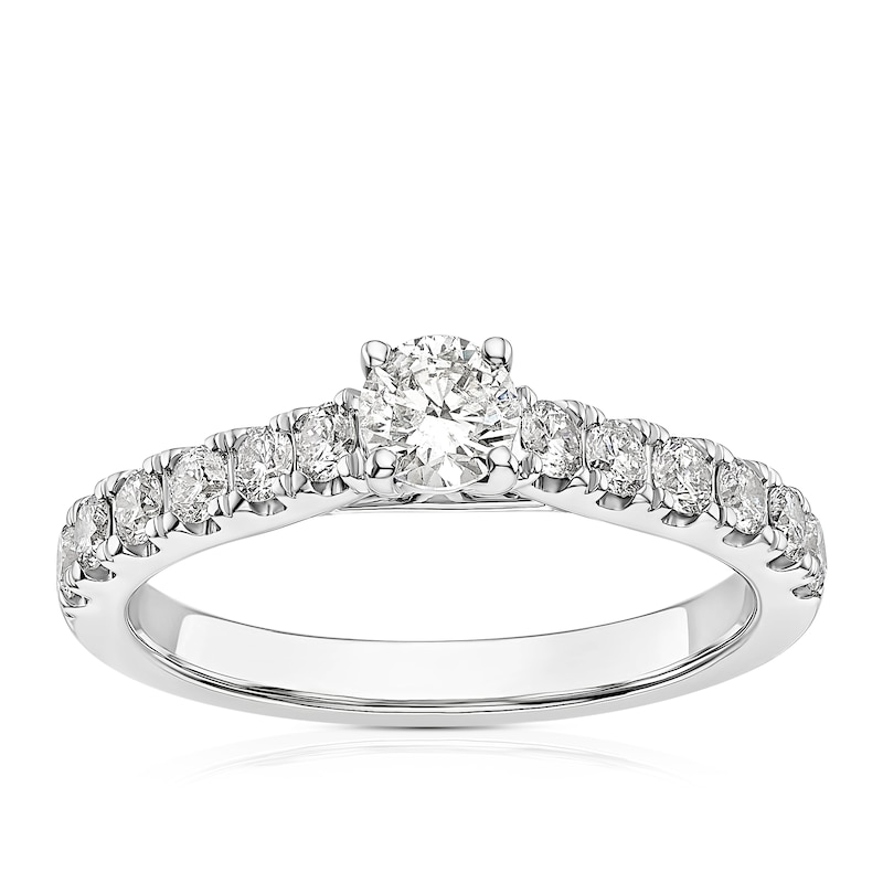 Main Image 1 of 14ct White Gold 0.75ct Diamond Round Cut Solitaire Ring