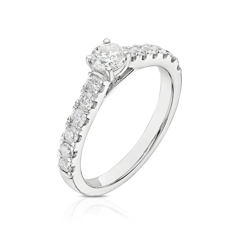 Main Image 2 of 14ct White Gold 0.75ct Diamond Round Cut Solitaire Ring