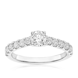 14ct White Gold 1ct Diamond Round Cut Solitaire Ring